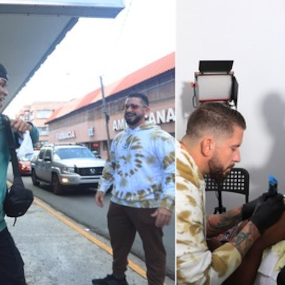 Fanáticos de Bad Bunny llegaron al estudio de Juan Salgado para tatuarse el diseño del disco de "Un verano sin ti" de Bad Bunny.  (FOTO: VANESSA SERRA DIAZ)