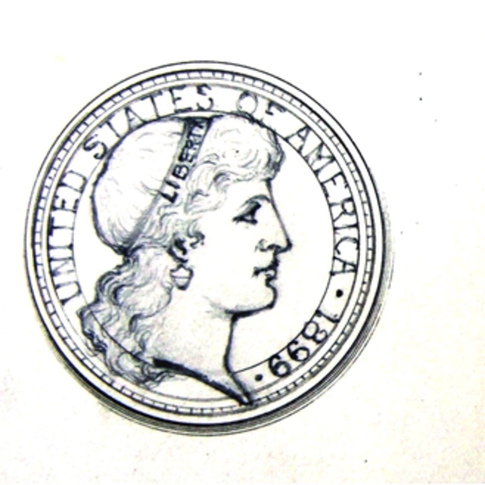 Diseño de George T. Morgan para la propuesta de moneda puertorriqueña. (Cortesía del National Museum of American History, Smithsonian Institution).