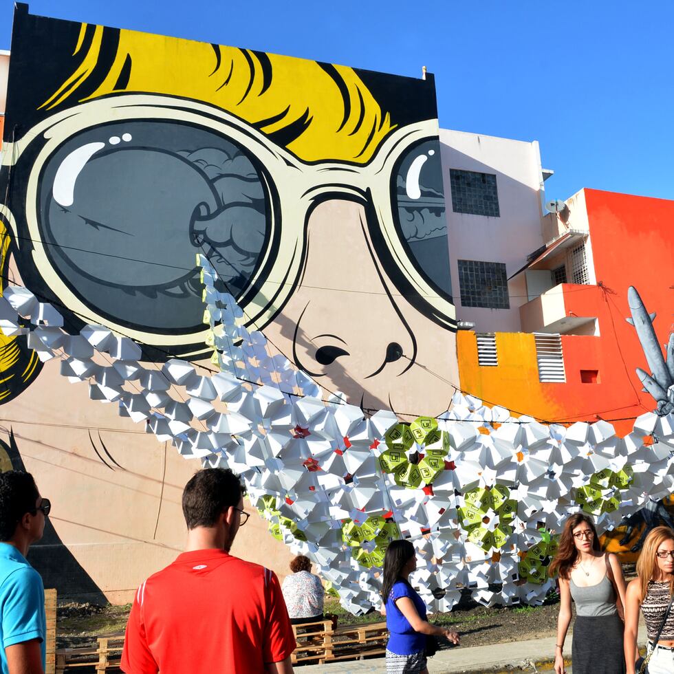 Uno de los murales en la Calle Cerra, como parte dell evento Santurce es Ley, realizado en 2014.