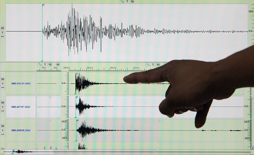 Sismógrafo que muestra la magnitud de un sismo.