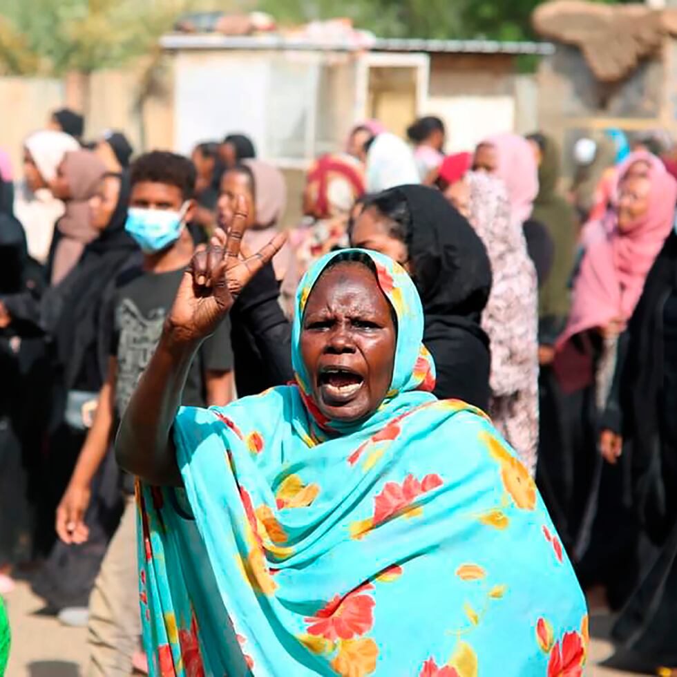 Una manifestación a favor de la democracia en Sudán.