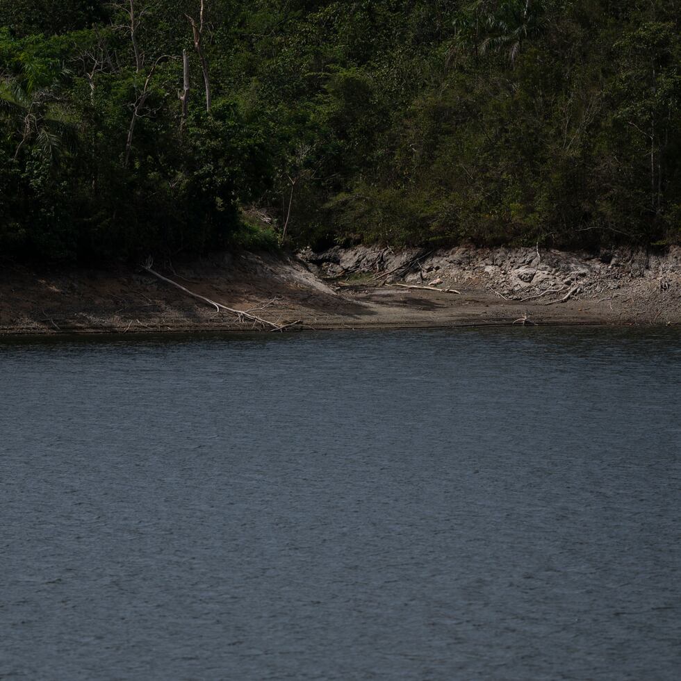 Fachada del embalse La Plata, uno de los impactados por la falta de lluvia.