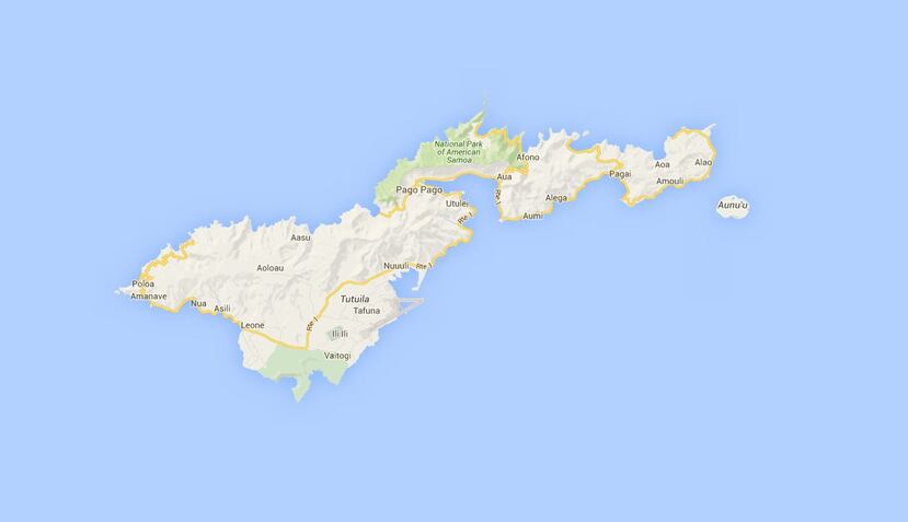 Cinco islas y dos atolones forman Samoa americana, que es distinta a la Samoa soberana. Tiene una población de cerca de 55,000 habitantes. (Captura / Google Maps)