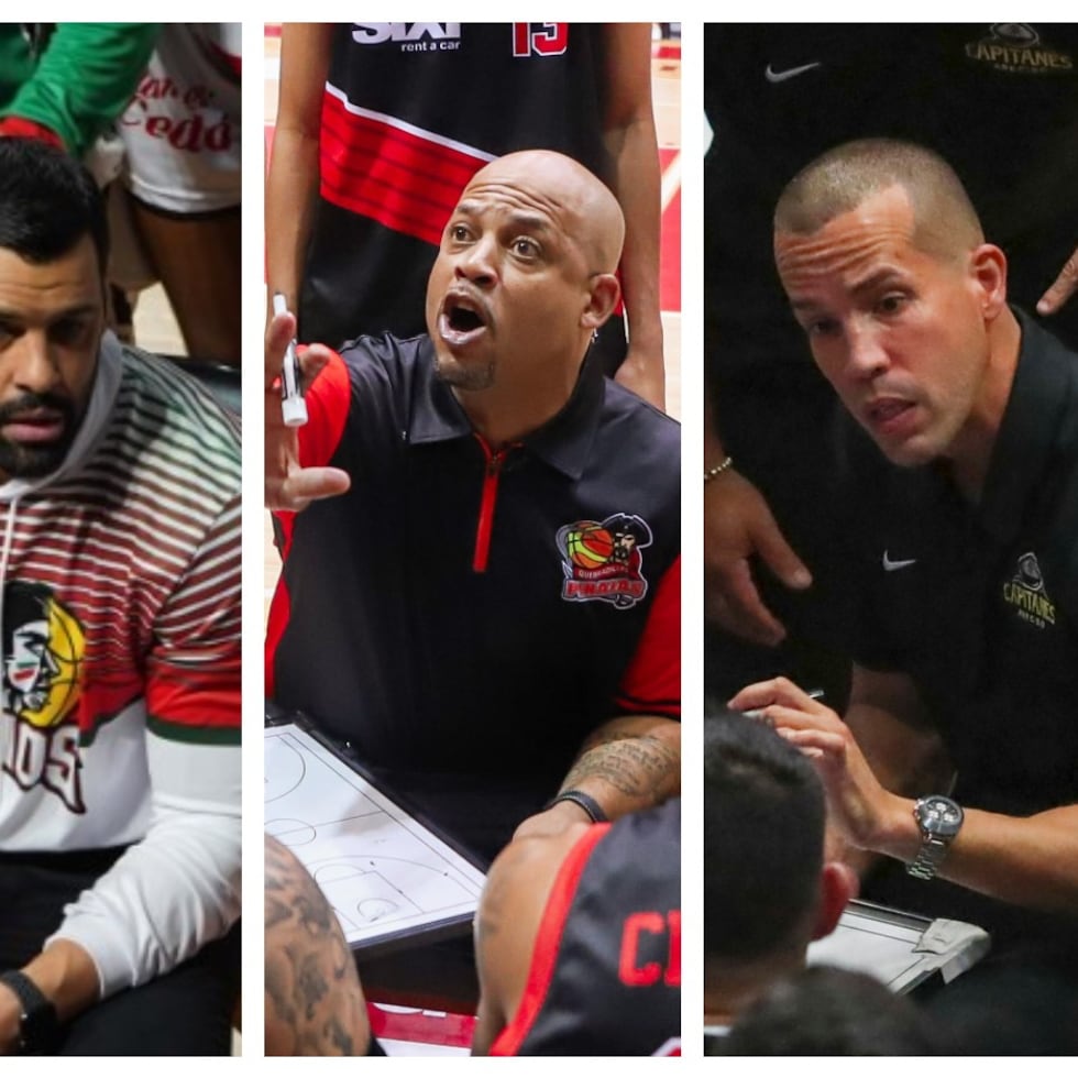 De izquierda a derecha, Christian Dalmau, Larry Ayuso y Rafael "Pachy" Cruz, exjugadores que ahora son dirigentes del BSN. Archivo-Suministradas