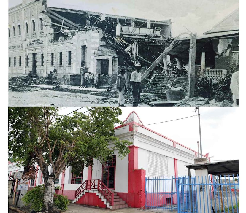 La fábrica de cigarros La Habanera, en la calle de la Candelaria, a 100 años del terremoto. (Archivo Digital Nacional)