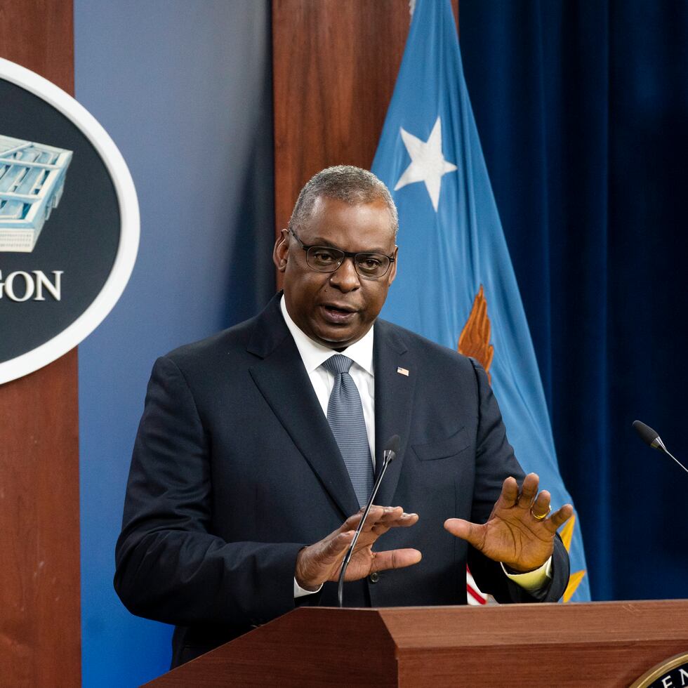 En esta imagen de archivo, el secretario de Defensa de Estados Unidos, Lloyd Austin, durante una conferencia de prensa en el Pentágono, el 17 de noviembre de 2021, en Washington.
