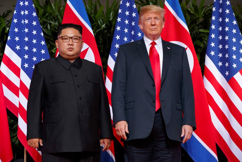El líder norcoreano Kim Jong-Un y el presidente Donald Trump.