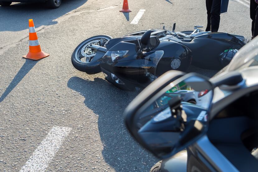 Imagen de archivo de un accidente de tránsito con motora.