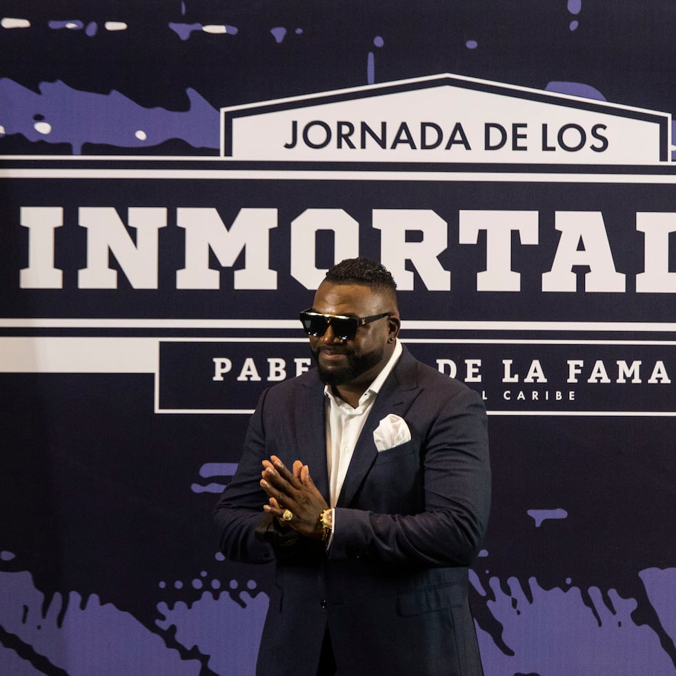 David Ortiz durante su exaltación al Salón de la Fama de la Serie del Caribe el pasado mes de febrero.