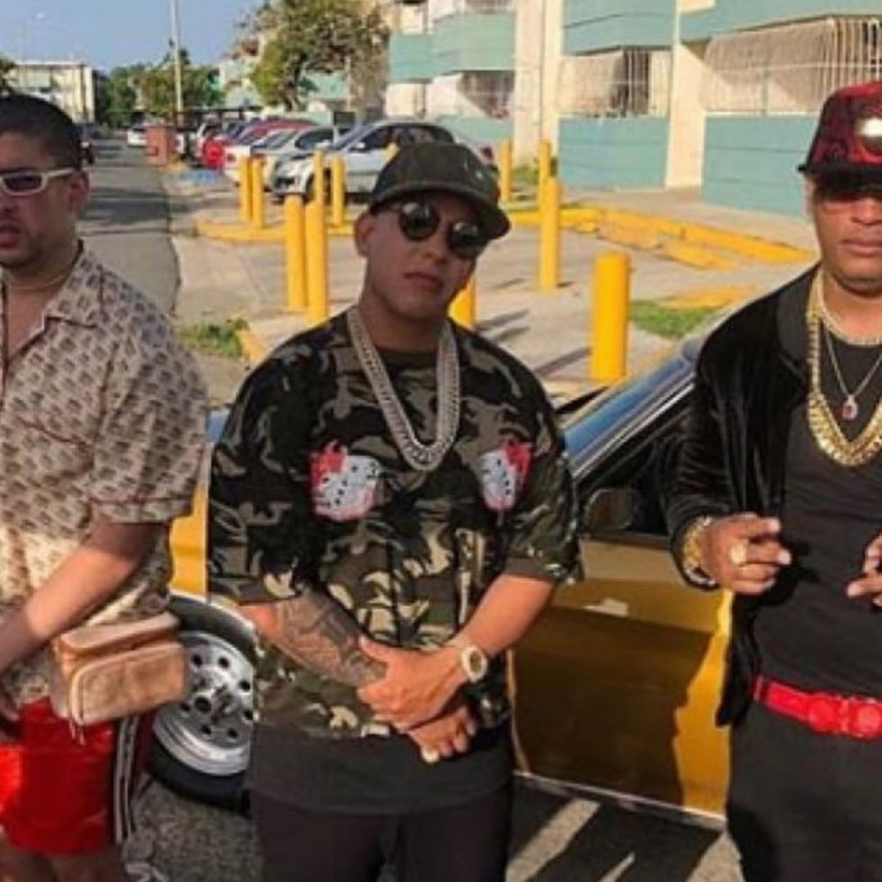 Desde la izquierda, Bad Bunny, Daddy Yankee y Pacho El Antikeka, en una foto compartida por el "Big Boss" en Instagram. Los tres colaboraron en un tema musical en el 2018.