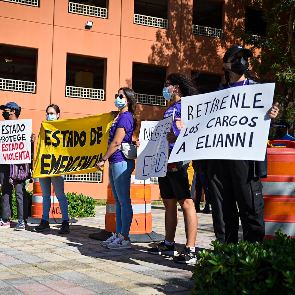 Manifestación en respaldo a Elianni Bello Gelabert, el martes 12 de abril de 2022.