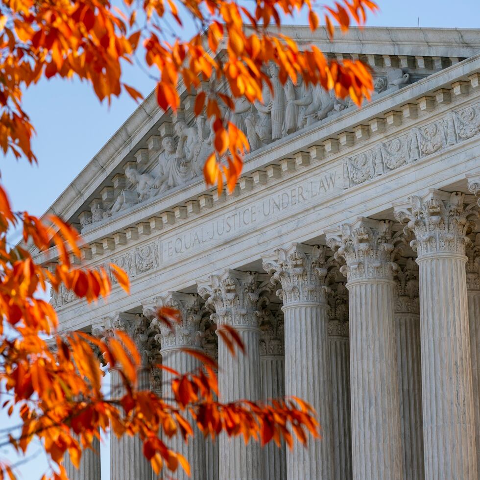 The U.S. Supreme Court is seen as arguments are heard about the Affordable Care Act Tuesday, Nov. 10, 2020, in Washington. (AP Photo/Alex Brandon)