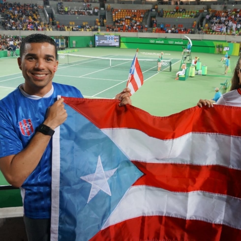 La pareja de esposos Jorge Acevedo y Mariela Colón lograron presenciar el partido por la medalla de oro entre Mónica Puig y Angelique Kerber.