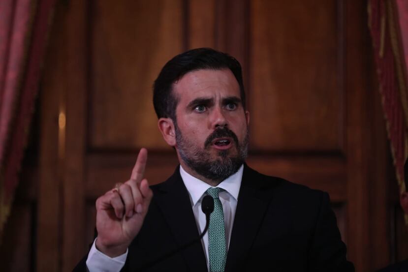 Ricardo Rosselló durante la conferencia de prensa.