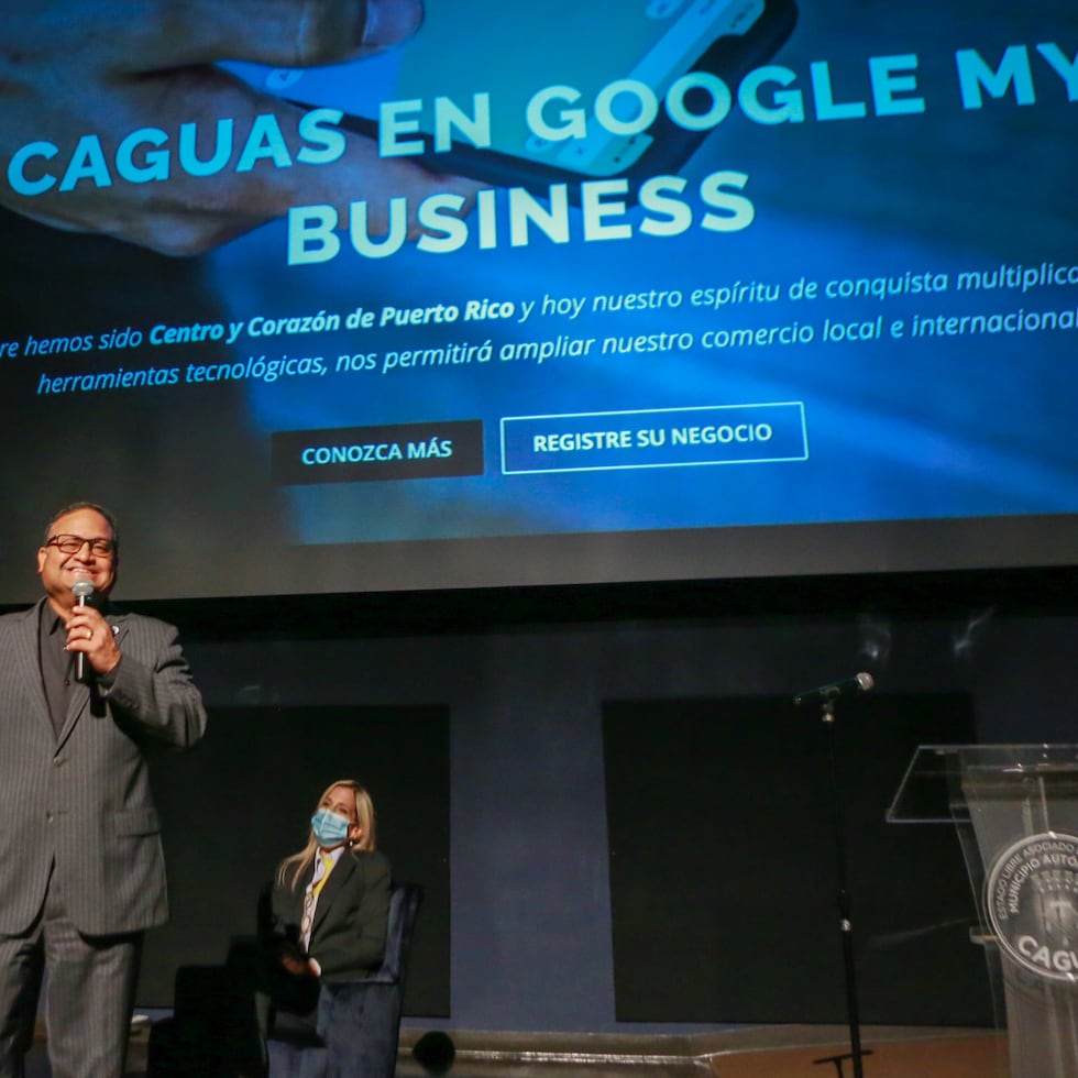 William Miranda Torres, alcalde de Caguas, durante la presentación de la iniciativa que realiza el municipio con Google My Business.