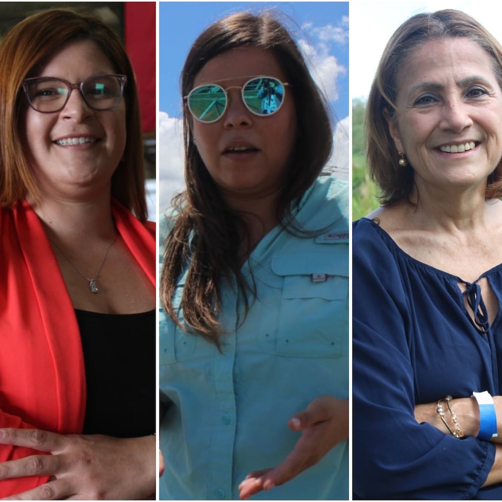 Bernadette Barrios Rosario, Mónica Ruibal Roumain y Carmen Vega Lugo (de izq. a der.) laboran en distintas divisiones de FEMA y ayudan en la recuperación de Puerto Rico.