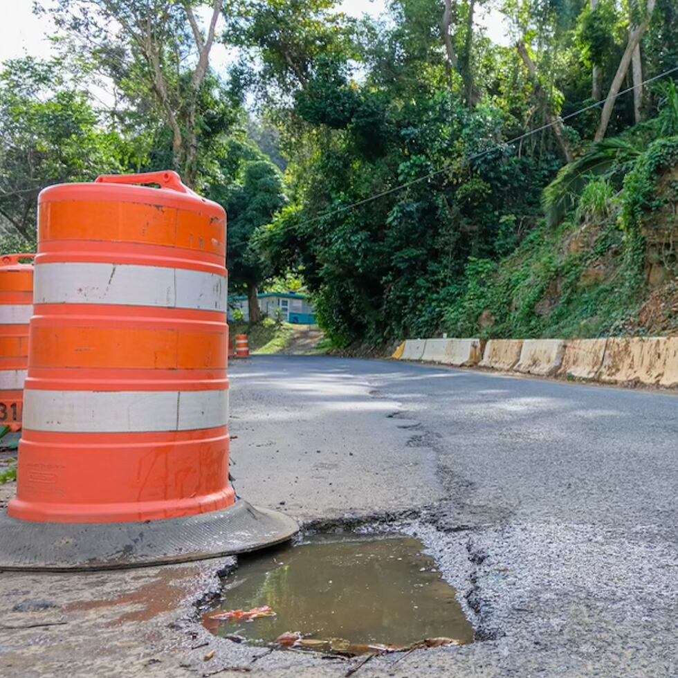 Esta foto muestra un derrumbe y deterioro de una vía rural en Caguas.