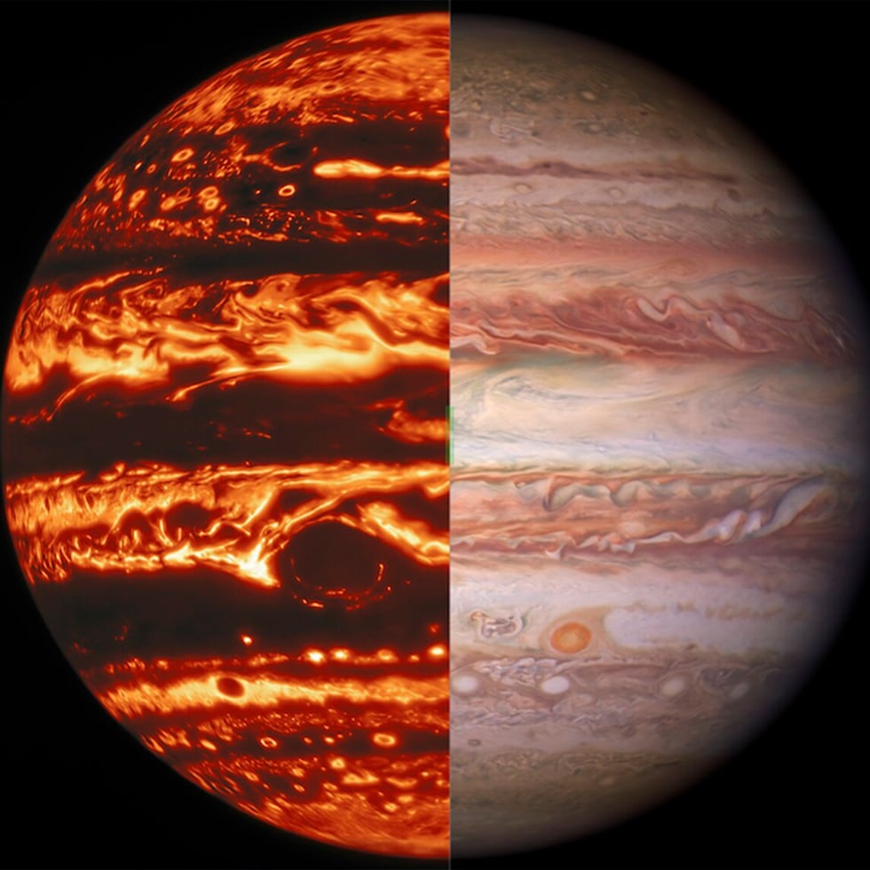 La Gran Mancha Roja es probablemente la tormenta joviana de mayor altura medida hasta la fecha con los instrumentos de microondas y de mapeo de gravedad de Juno.