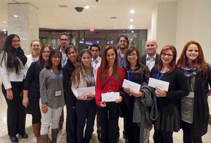 Delegación de estudiantes de la UPR de Mayagüez, subgraduados y graduados, que están afiliados al Centro de Excelencia de Investigación en Ciencia y Tecnología del RUM. (Suministrada / Oficina de Prensa del RUM)