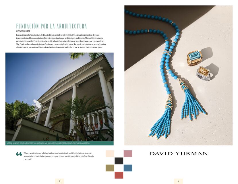 El libro incluye estampas de distintas fundaciones locales con joyería de prestigiosos diseñadores. (Foto: Suministrada)