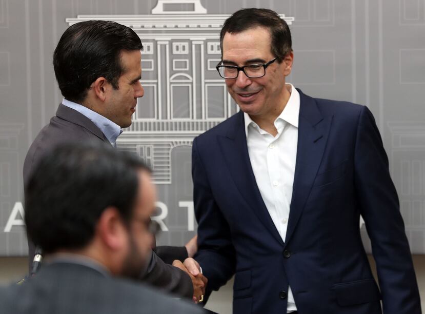 El secretario del Tesoro, Steven Mnuchin, se reunió ayer con el gobernador Ricardo Rosselló para afinar detalles sobre el préstamo CDL.