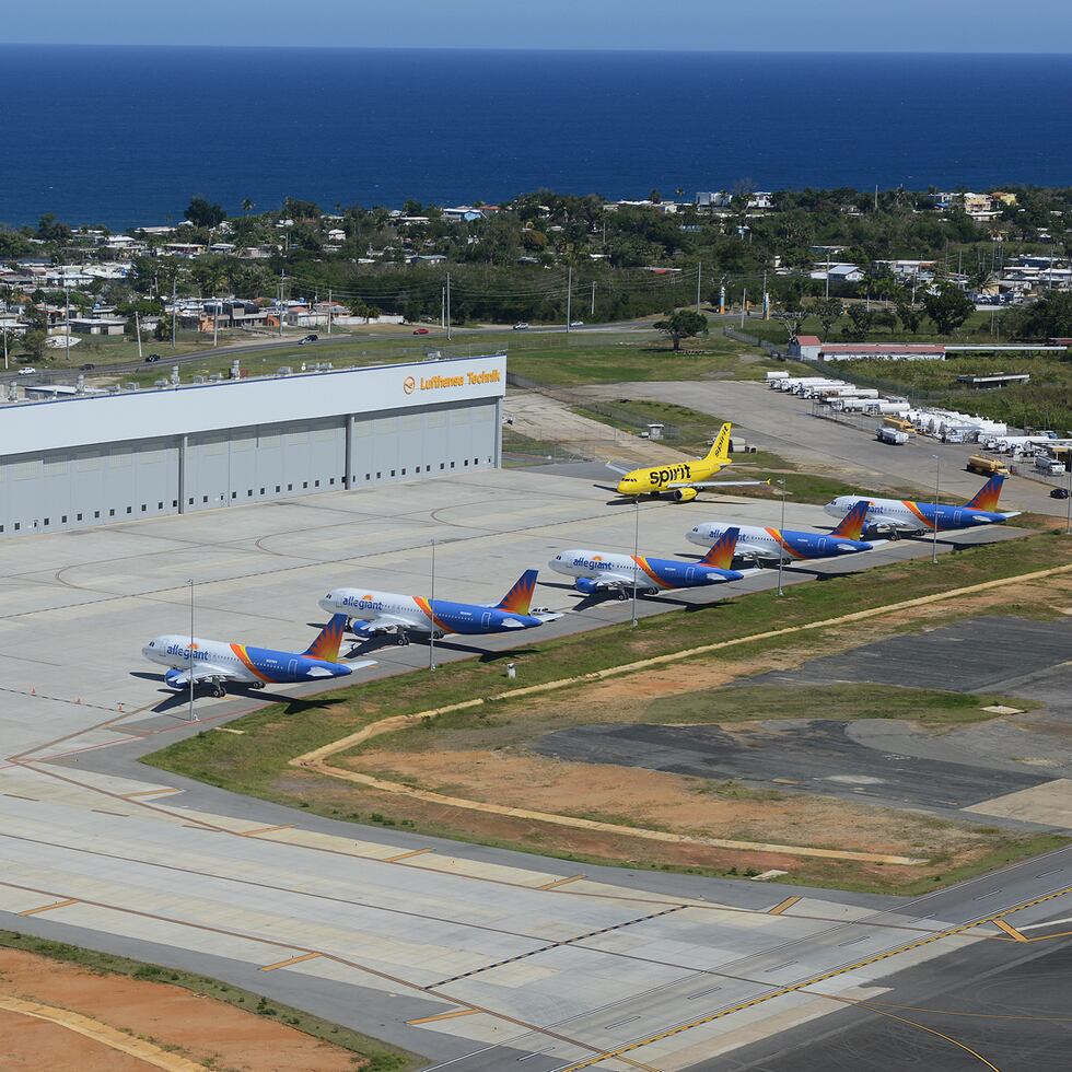 Vista aérea de las instalaciones de Lufthansa Technik, en el Aeropuerto Rafael Hernández de Aguadilla.