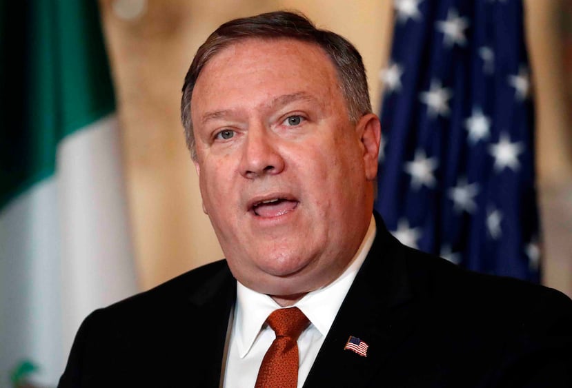 El secretario de Estado de Estados Unidos, Mike Pompeo, durante una conferencia de prensa. (AP)