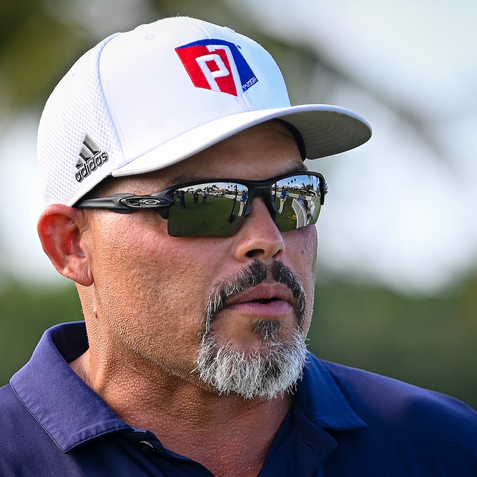 Iván Rodríguez participó hoy de una clínica de golf como preámbulo al Latin America Amateur Championship.