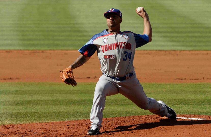 El abridor de Dominicana, Néstor Cortés, lució en grande ante Puerto Rico. (AP Photo/Arnulfo Franco)