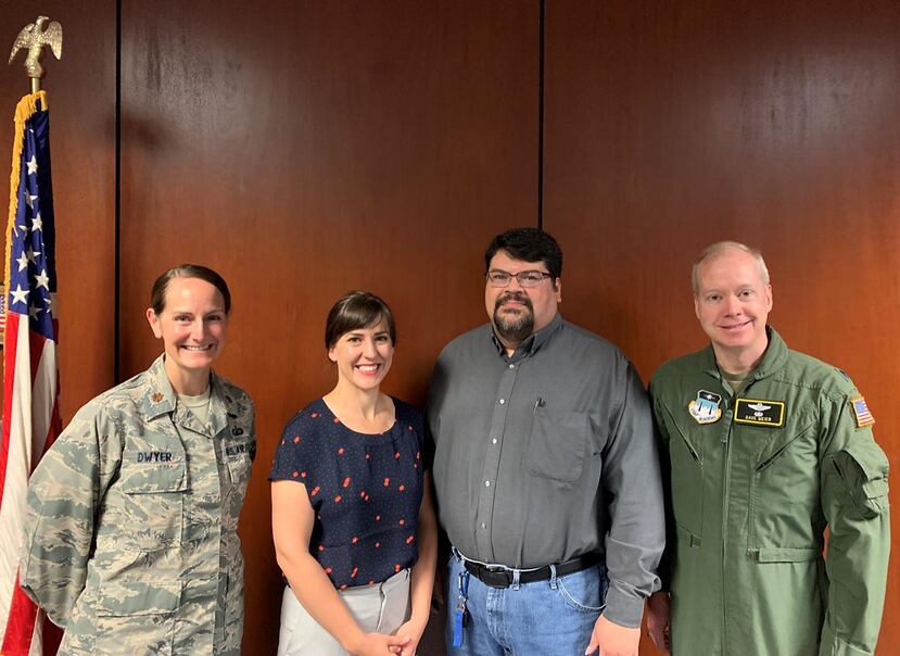 Desde la izquierda, Jessica H. Dwyer (mayor), Kimberly de La Harpe, Wilson González Espada y David Meier (teniente coronel). (Suministrada)