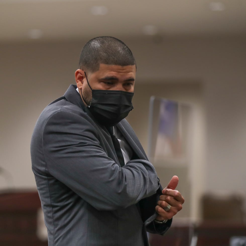 El exboxeador Juanma López presente en la vista preliminar en su contra por cargos de violencia de género.