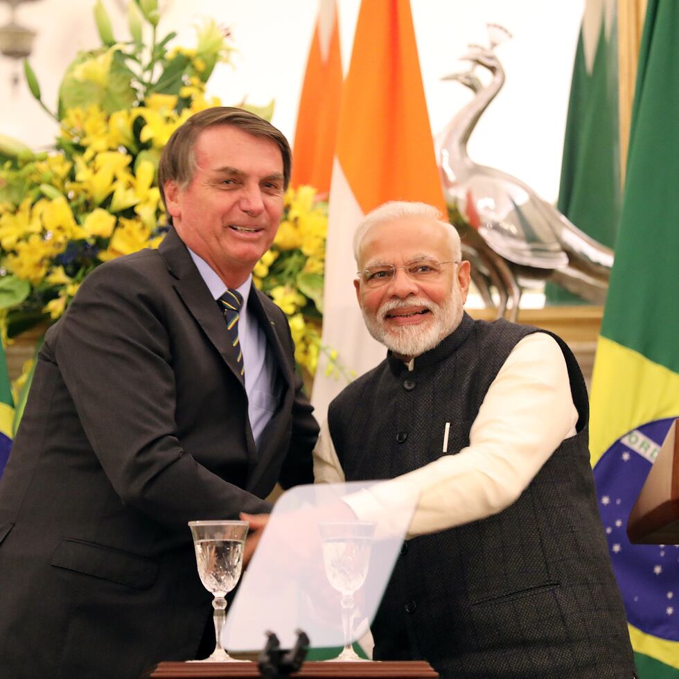 Narendra Modi y Jair Messias Bolsonaro. EFE/EPA/HARISH TYAGI/ Archivo
