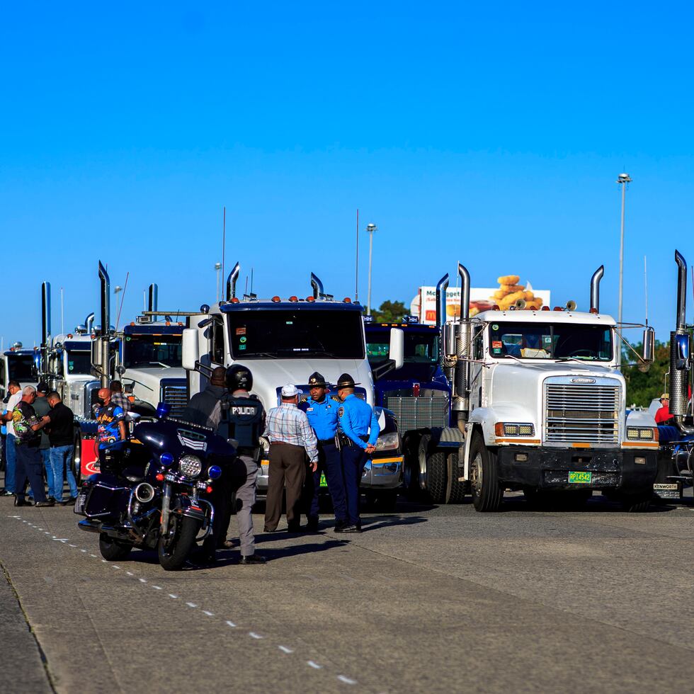 Manifestación de Camioneros, el 31 de enero de 2022.