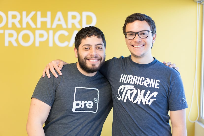 La startup local BrainHi alcanzó un destacado sitial en el 2018 cuando fue seleccionada a participar en la reconocida aceleradora Y Combinator. En la foto, los cofundadores de BrianHi, Emmanuel Oquendo e Israel Figueroa. (GFR Media)