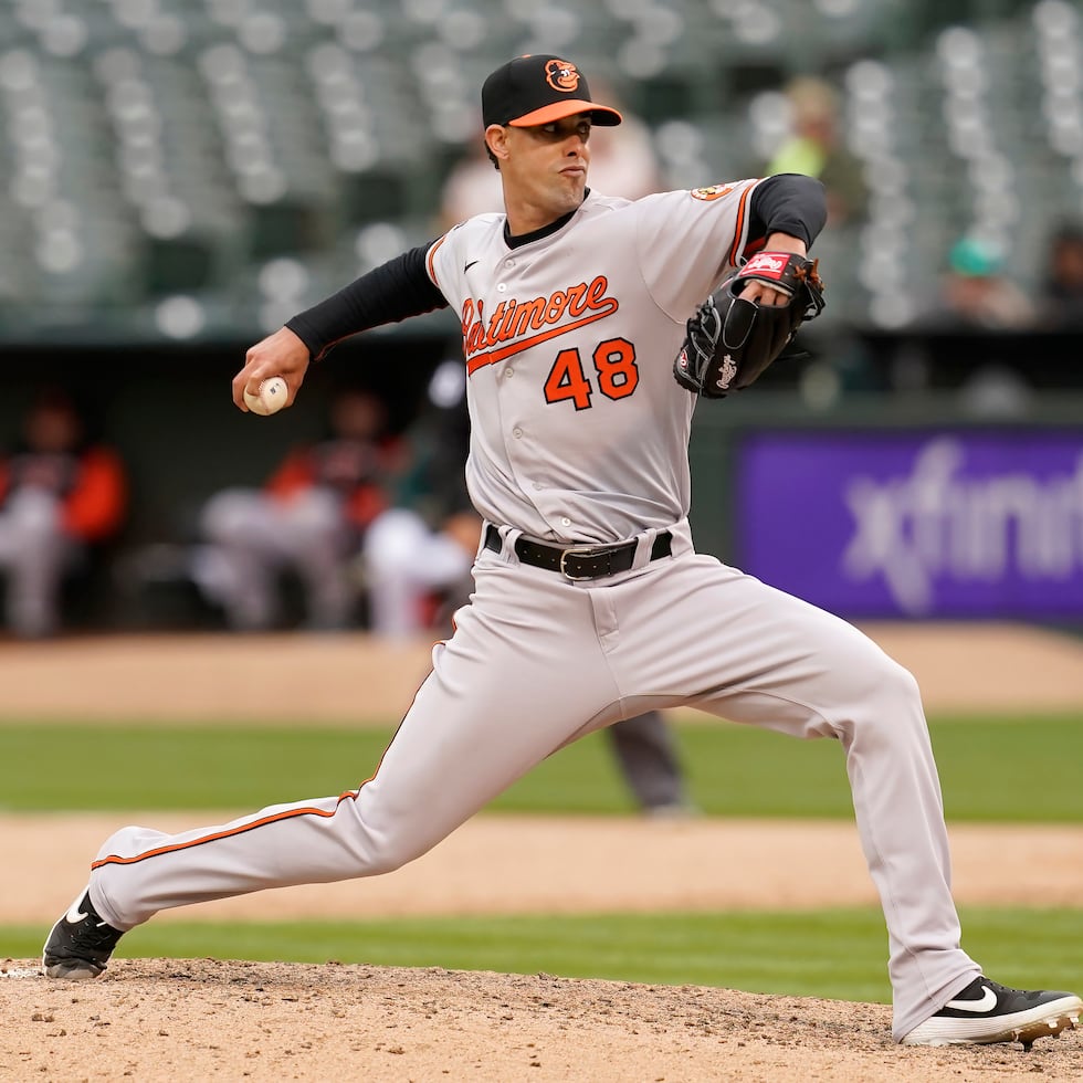 Jorge López salvó cuatro partidos en igual número de oportunidades con los Orioles de Baltimore.