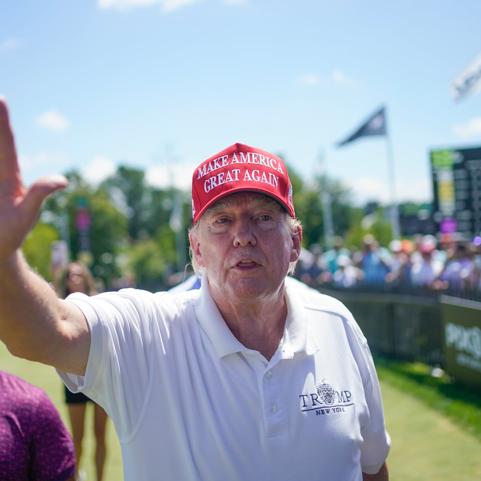 Former President Donald Trump at his New Jersey golf course last August.