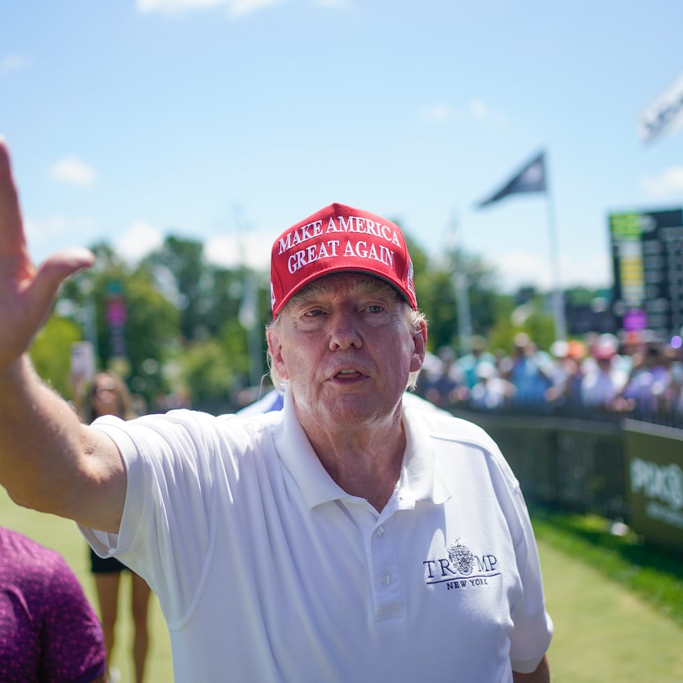 El expresidente Donald Trump en su campo de golf de Nueva Jersey, en agosto pasado.
